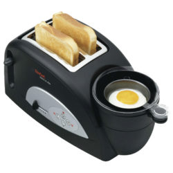 Tefal TT550015 Toast N' Egg Two Slice Toaster and Egg Maker, 1200 W - Black